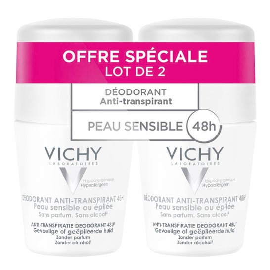 Vichy Desodorante Antitranspirante 48h Piel Sensible Roll-on 2x50ml