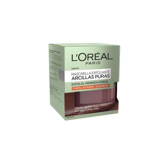 L'Oreal Pure Clays Exfolierer og minimerer porerne Røde alger 50ml