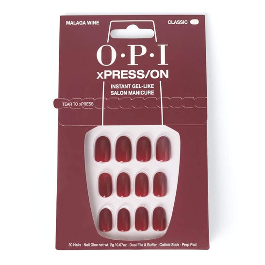Opi xPRESS/ON Kit Unhas Postiças Classic Malaga Wine