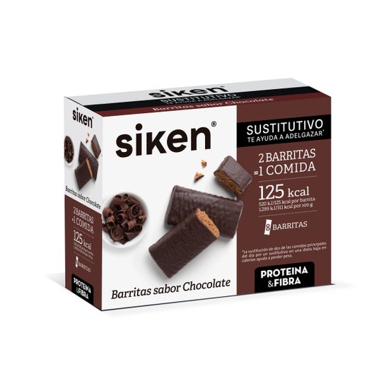 Siken Sustitutivo Barritas Chocolate 8 Units