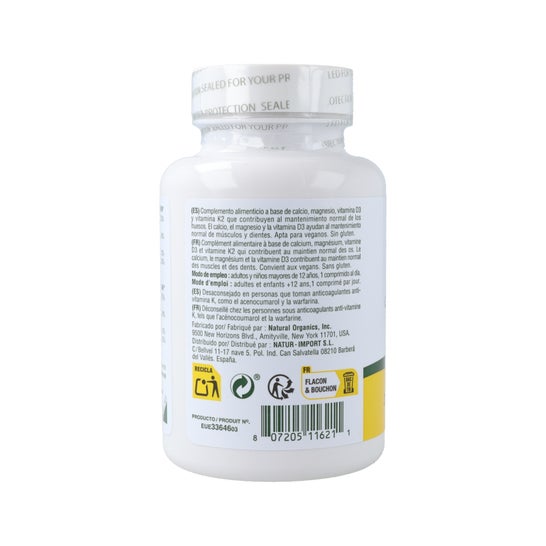 NaturesPlus Comprimidos Ca/Mg /D3 y Vitamina K2 30comp
