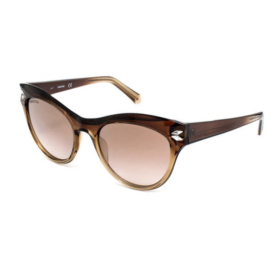 Swarovski Women\'s SK0171 51mm CatEye Sunglasses SWAROVSKI SK 0171 47G Sunglasses Brown Frame Brown Mirror  main image 4