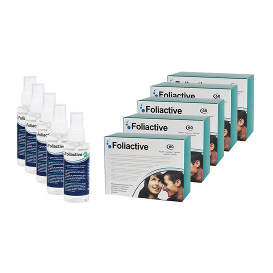 Foliactive Pills 5x60caps + Foliactive Spray Anticaída 5x100ml