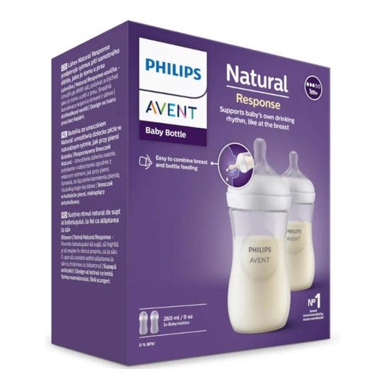 Philips Avent Baby Bottles Slow Flow Natural 2x260ml Philips Avent Baby Bottles Slow Flow Natural 2x260ml