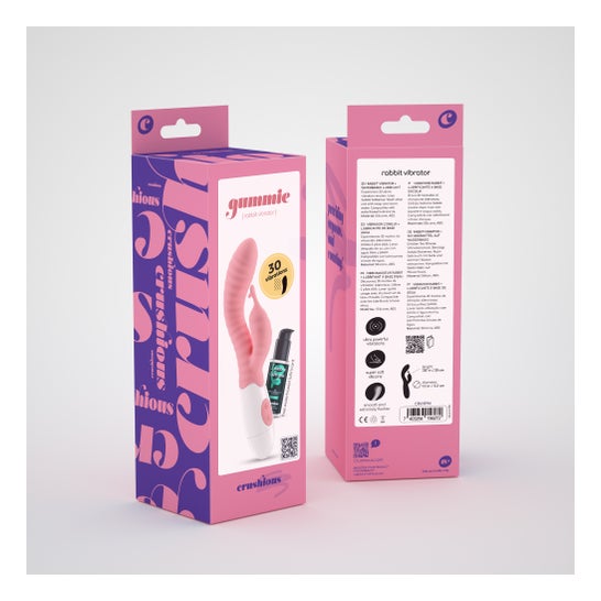 Crushious Kit Vibrador Estimulador Gummie Rosa + Lubricante Agua