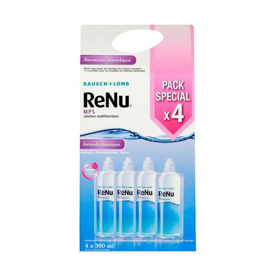 Renu Mps Multifunktionslösung für empfindliche Augen 4 x 360 ml Packung