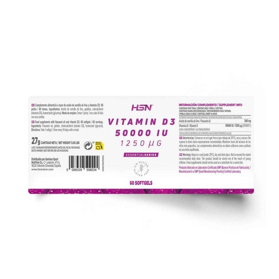 HSN Vitamina D3 50000 UI 60 Perlas