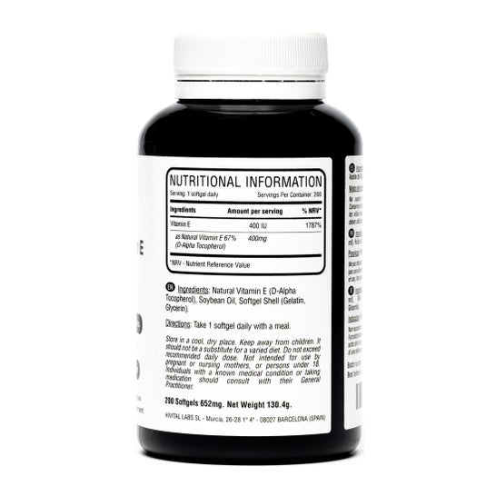 Hivital Foods Vitamina E Natural 400 UI 200 Perlas (6 meses)