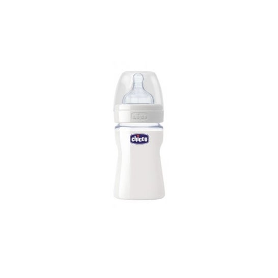 Chicco Biberón Well-Being Vidrio Silicona Neutro 0 M+ 150 ml