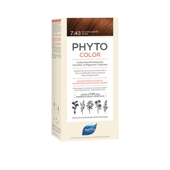 Phyto Kit Phytocolor Box 7.43 Rubio Cobrizo Dorado
