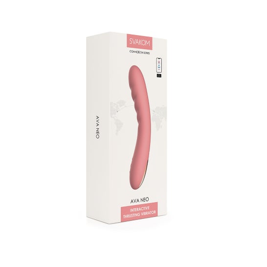 Svakom Ava Neo Interactive Thrusting Vibrator Peach Pink 1ud