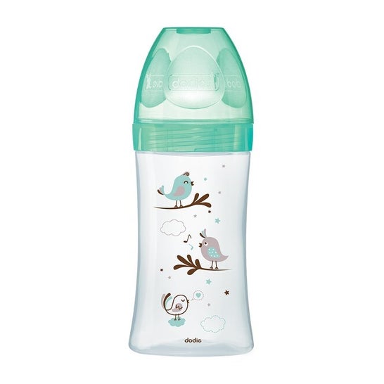 Dodie Initiation+ Biberón Cristal Pájaro Verde 270 ml