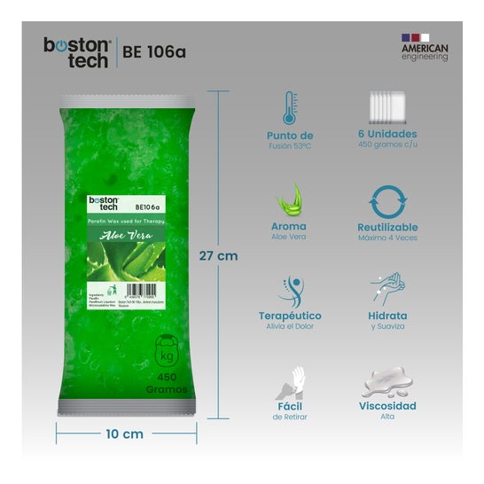 Boston Tech Cera Parafina Pura Aloe Vera 3Kg