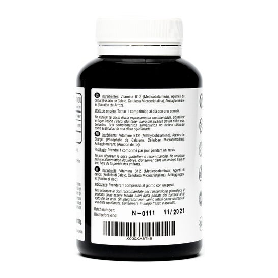 Hivital Foods Vitamina B12 Metilcobalamina 1000 mcg 200 comprimidos (Más de 6 meses)