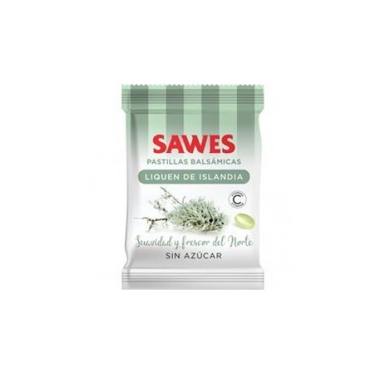 Sawes Sugar free balsamic tablets Icelandic Lichen flavour with Vitamin C in bag 50g