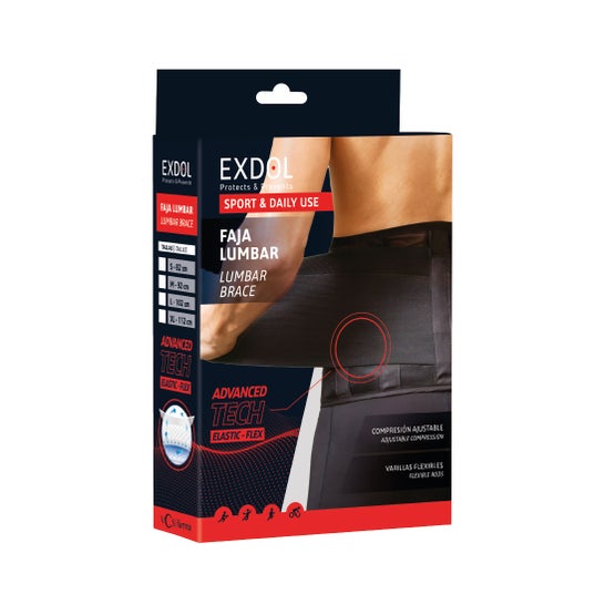 Exdol Faja Lumbar Elástica Negra T-XL 1ud