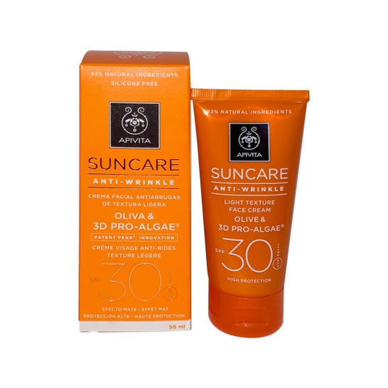 Apivita Sonnenpflege Anti-Falten-Gesichtscreme Leichte Textur LSF 30+ 5+ 5