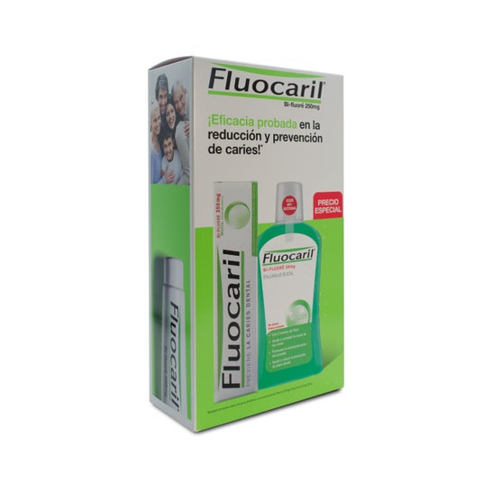 Fluocaril Bi-Fluore Zahnpasta und Mundspülung Packung