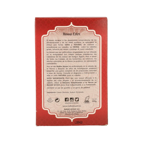 Radhe Shyam Henna Castaño Cobrizo En Polvo