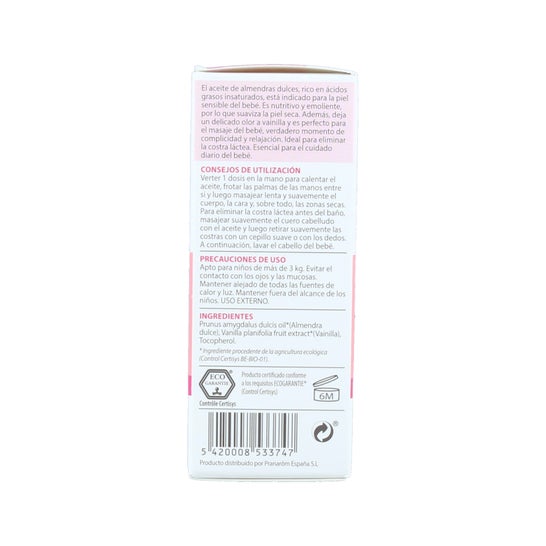 Pranarôm PranaBB Aceite de Masaje Almendras Dulces 30 ml