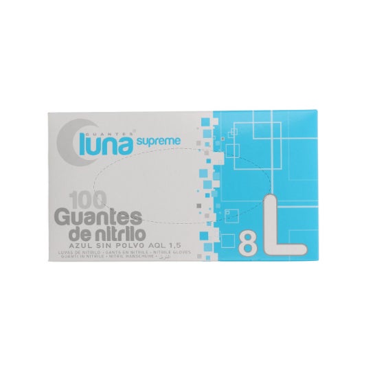 Luna Supreme Guantes Nitrilo Azul sin Polvo TL 100uds