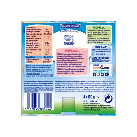 Nestle Yogolino Melocotón Plátano 4x100 g