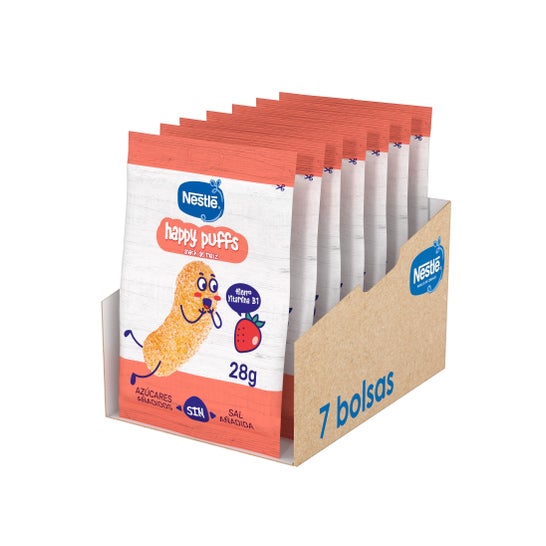 Nestlé Happy Puffs Snack Maíz Fresa 28 g