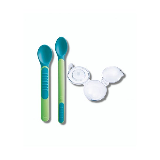 Mam Heat Sensitive Spoon & Cover Cuchara Sensible Neutro 2 uds