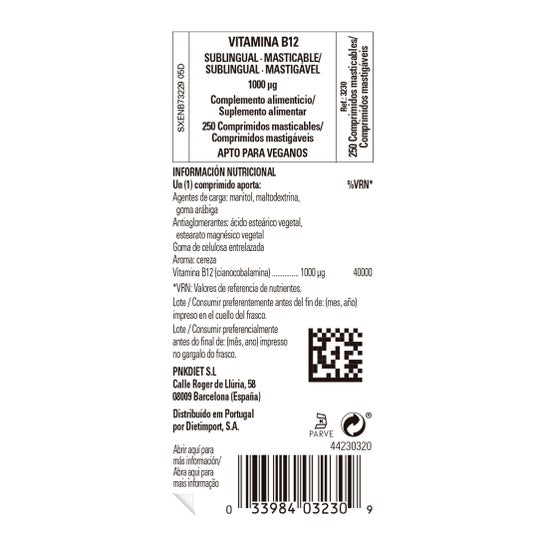 Solgar Vitamina B12 Cianocobalamina 1000mcg Sublingual 250comp
