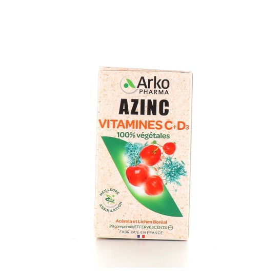 Arkopharma Azinc Vitamines C+D3 20comp