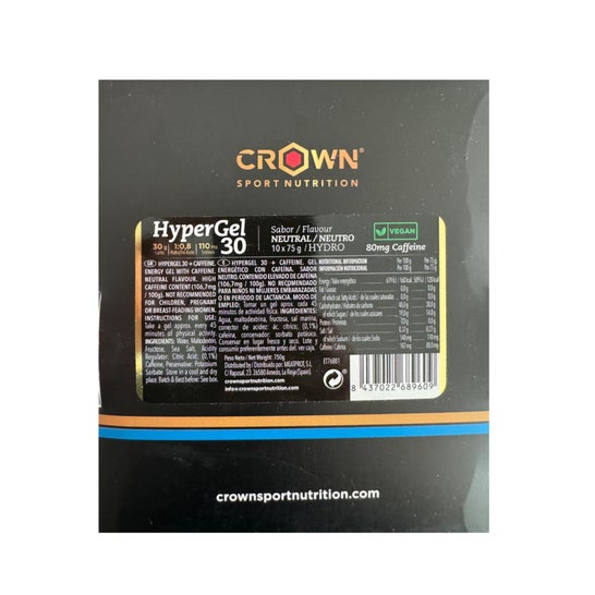 Crown Sport Nutrition HyperGel 30 Hydro Neutro Caffeina 10x75 g