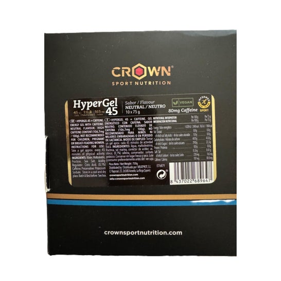 Crown Sport Nutrition HyperGel 45 Neutro Con Caffeina 10x75 g