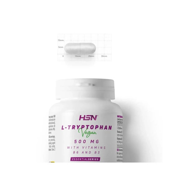 HSN L-Triptófano 500mg + Vitaminas B6 y B3 120vcaps