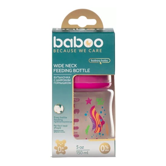 Baboo Biberón Anticólicos Rosa Sea Life 0 Meses 150ml 1ud Baboo Biberón Anticólicos Rosa Sea Life 0 Meses 150ml 1ud