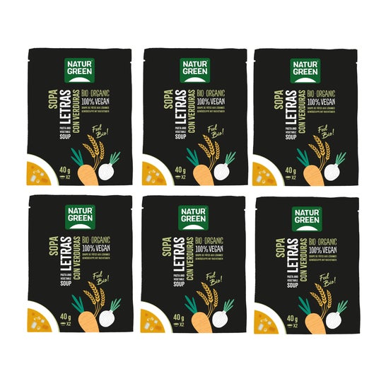 NaturGreen Pack Sopa de Letras con Verduras Eco 6x40g