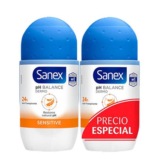 Sanex Dermo Sensitive Deo Roll-On 2x50ml