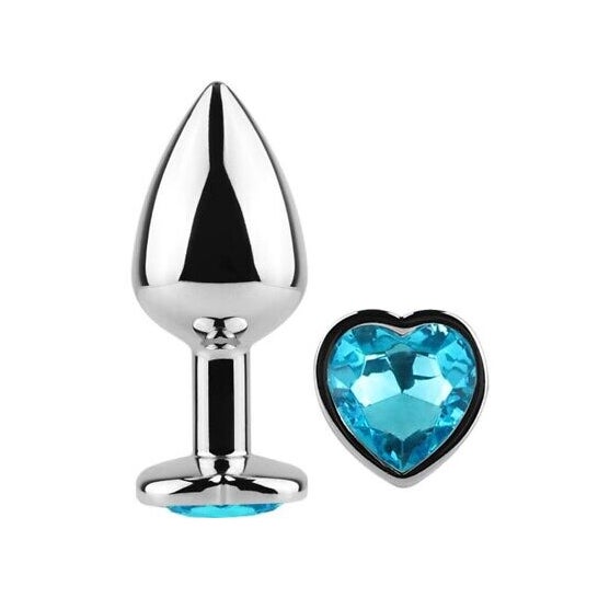 Secret Play Metal Butt Blue Heart Plug Size S 7cm 1ud