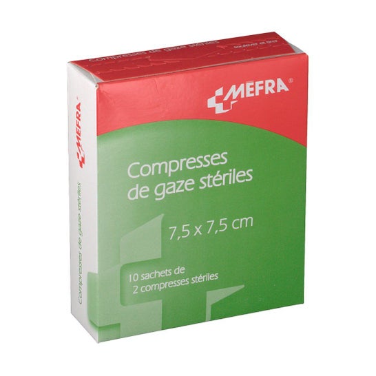 Mefra Compresa Gasa Esteril 7,5x7,5cm 2x10uds