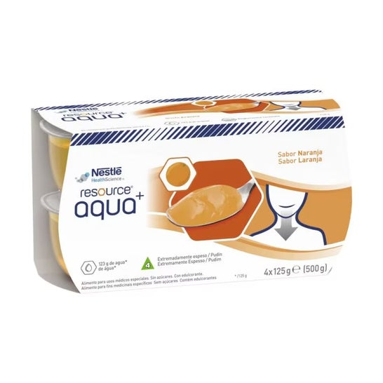 Resource Aqua+ Agua Gelificada Naranja 4x125g
