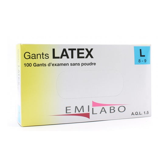 Emilabo Box Látex guanti senza polvere L 100uts
