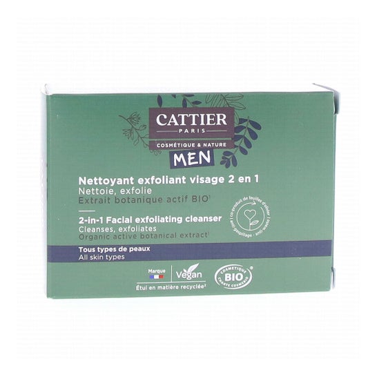 Cattier Men Limpiador Facial Exfoliante 3 en 1 Bio 85g