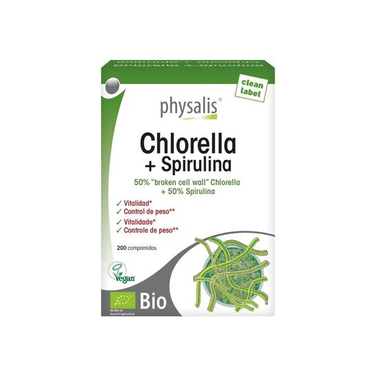 Physalis Chlorella y Espirulina Bio 200comp