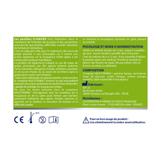 Clariver Dolor de garganta 20 Pastillas