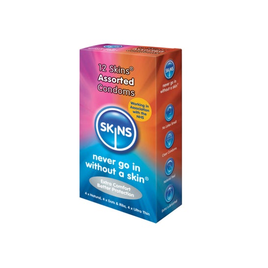 Skins Condoms Natural Thin Condoms Dots & Stretch Marks 12pcs
