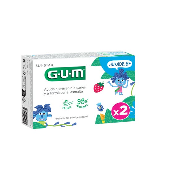 GUM Gel Dentífrico Junior 6+ Fresa 2x50ml