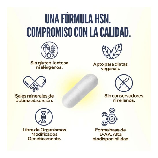 HSN D-AA Ácido D-Aspártico 1000 mg Complex 120 vcaps