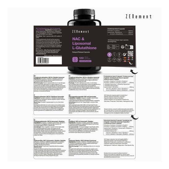 Zenement NAC y L-Glutatión Reducido 120vcaps