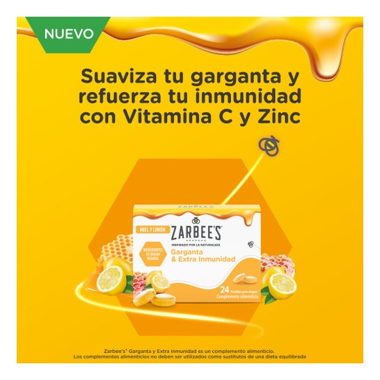 Zarbeil Pastillas Garganta & Inmunidad Miel Limón 24comp