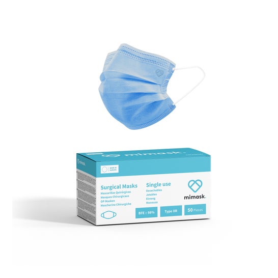 MiMask Chirurgische Masken IIR Blau 50 Stück