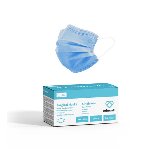 MiMask IIR Surgical Face Mask Blue 50 units